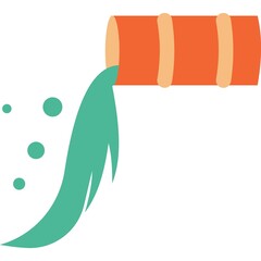 Emission and water pollution vector flat icon