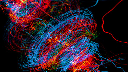 background with moving colored lines.