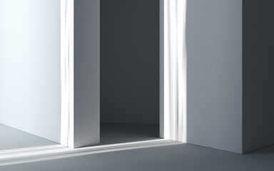 Light and shadow in an empty room, 3d rendering.
