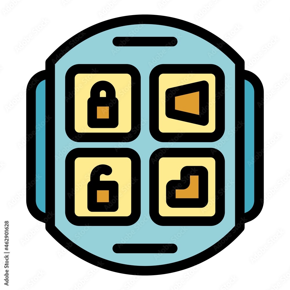 Poster automatic key car icon. outline automatic key car vector icon color flat isolated