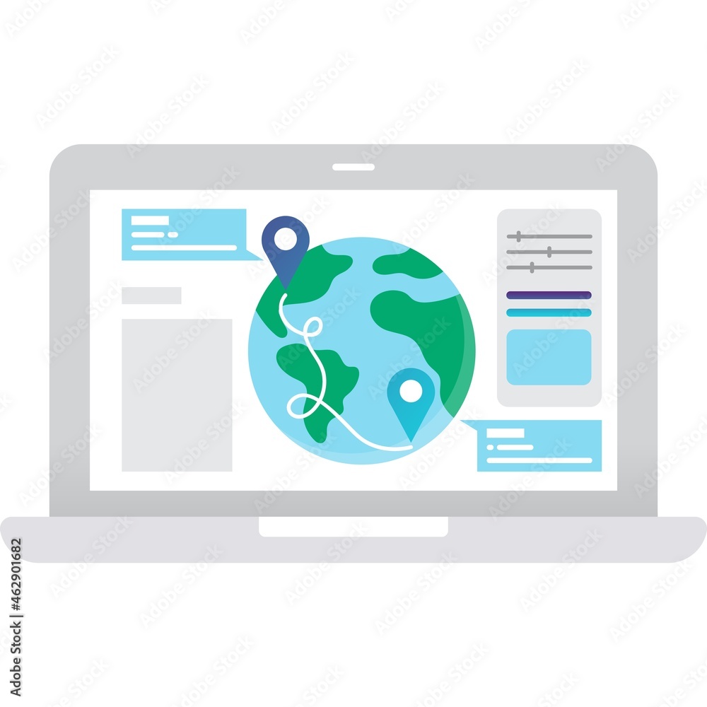Aufkleber global destination navigation web app vector icon