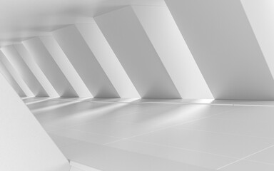 White empty tunnel, 3d rendering.