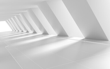 White empty tunnel, 3d rendering.