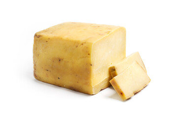 formaggio cosacavaddu su sfondo bianco, sicilian hard cheese on with background