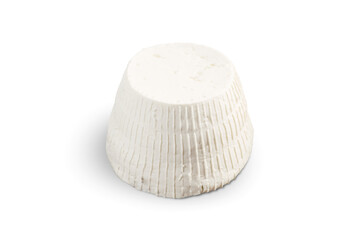 Ricotta fresca cheese isolated on white background