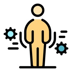 Virus resistance icon. Outline virus resistance vector icon color flat isolated