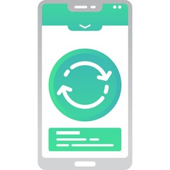 Data transfer icon info exchange on vector mobile
