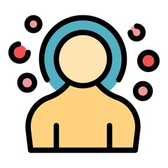 Immune system icon. Outline immune system vector icon color flat isolated