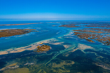 Algarve Faro district Lagoon in Portugal, Europe in the Ocean 