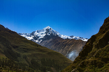 Fototapeta premium From Cusco, Inca Trail To Machu Picchu, Inca, Porters, Urubamba Valley. Hiking South America 