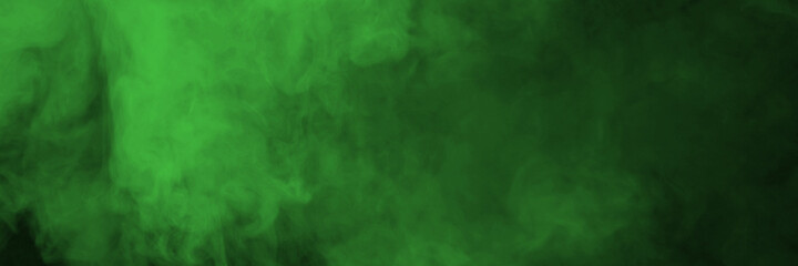 Dark green color smoke background. Panorama