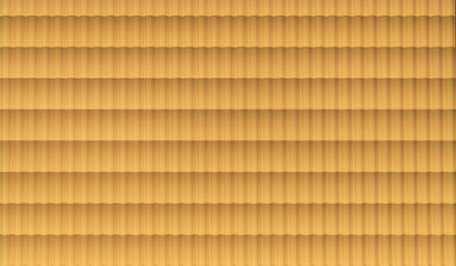 Top view of brown double corrugated tiles on roof home or house pattern texture background. Shingle construction. 3d abstract illustration