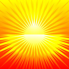 Obraz premium Bright sunbeams, shiny summer background with vibrant yellow orange colors. Perfect light background.