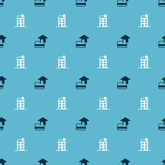 Set Credit card and House on seamless pattern. Vector