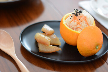 pumpkin soup in a bowl