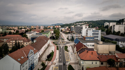 Fototapeta premium Aerial view of the town of Vranov nad Toplou in Slovakia
