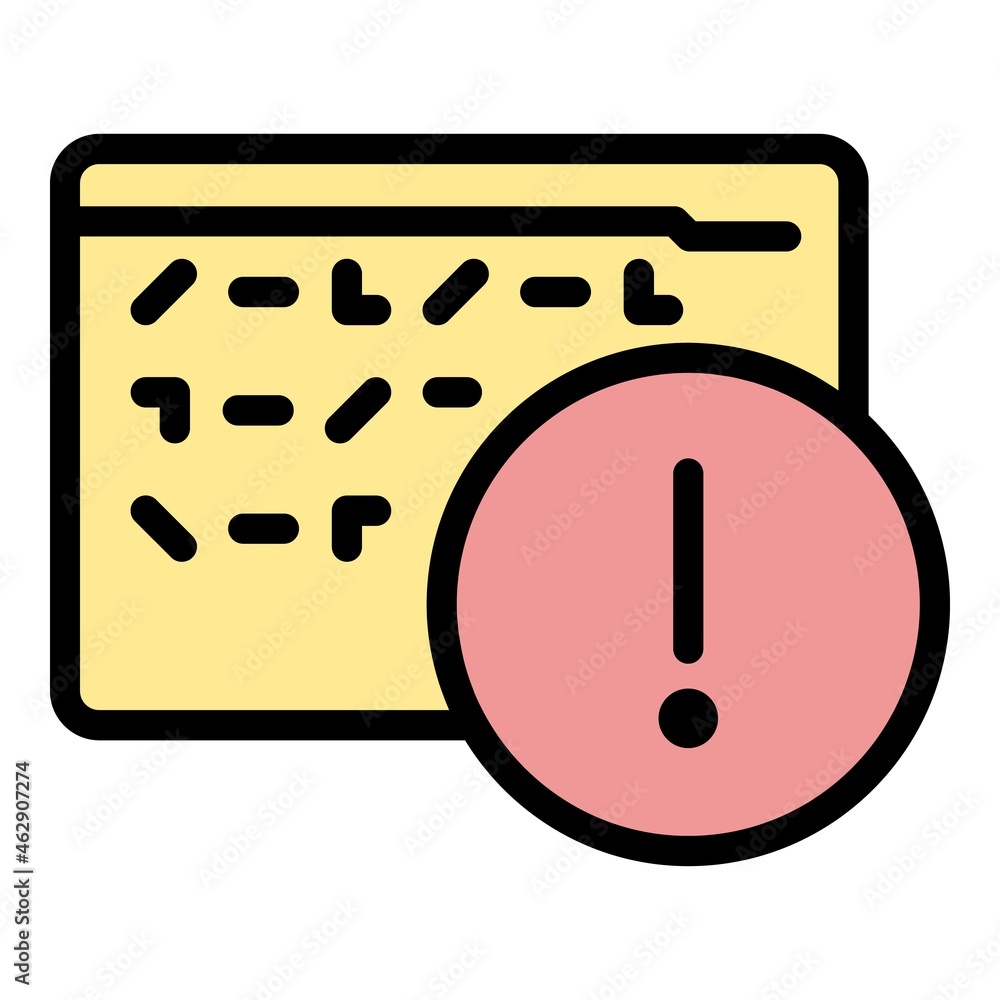 Poster warning cipher icon. outline warning cipher vector icon color flat isolated