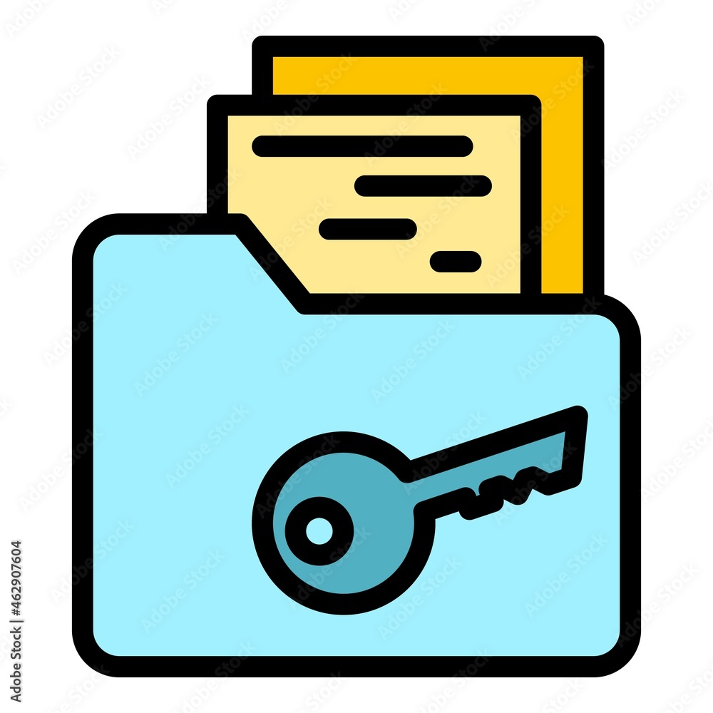 Poster cipher folder icon. outline cipher folder vector icon color flat isolated