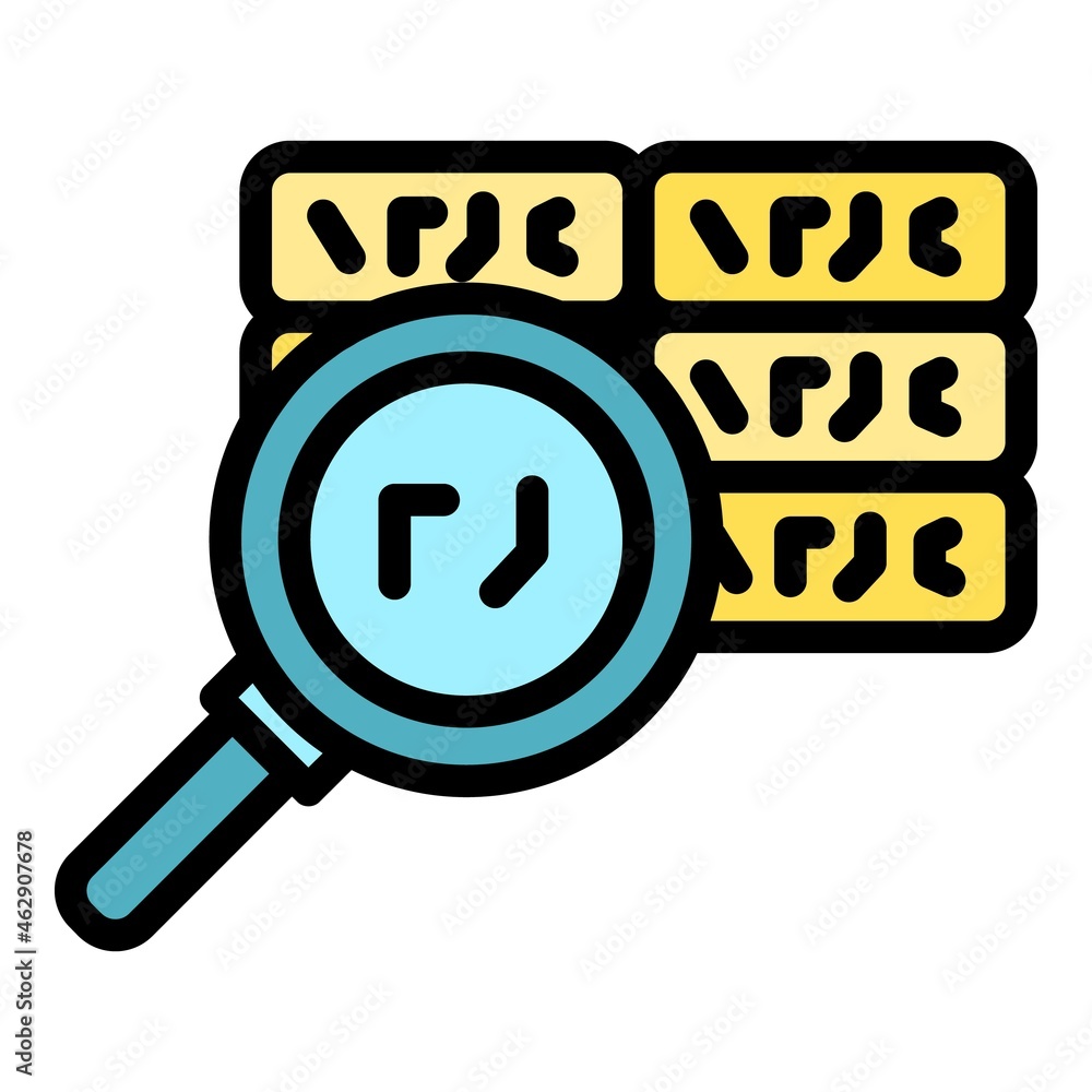 Poster magnifying cipher icon. outline magnifying cipher vector icon color flat isolated
