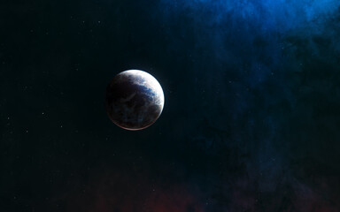Fototapeta na wymiar Lonely planet in deep space. Science fiction. Elements of this image furnished by NASA