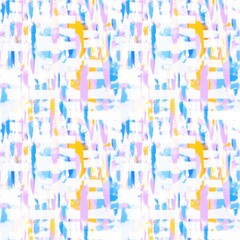 Blue yellow textured paint brush pattern. Modern imperfect fun seamless background for coastal living fabric textile. Hand drawn all over print with artistic watercolor style. 