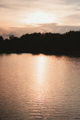 sunset over the lake