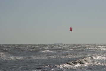 kite surfing in the sea