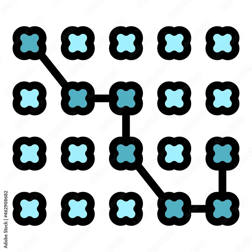 Poster cyber security cipher icon. outline cyber security cipher vector icon color flat isolated