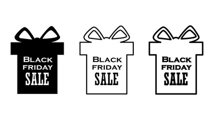 Black friday sale. Gift icons set. Vector illustration