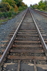 Fototapeta na wymiar Railway track into the distance