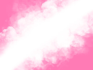 Sky with beautiful clouds. Cloud background. Pink cloud texture background. White Clouds on pink background.