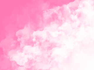 Sky with beautiful clouds. Cloud background. Pink cloud texture background. White Clouds on pink background.