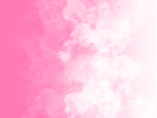 Sky with beautiful clouds. Cloud background. Pink cloud texture background. White Clouds on pink background.
