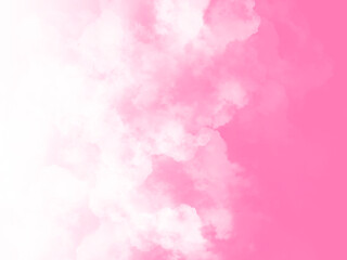Sky with beautiful clouds. Cloud background. Pink cloud texture background. White Clouds on pink background.