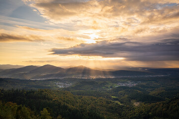 Breathtaking play of lights over the Murgtal in the northern Black Forest