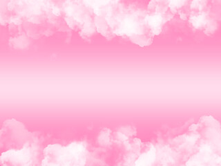 Sky with beautiful clouds. Cloud background. Pink cloud texture background. White Clouds on pink background.