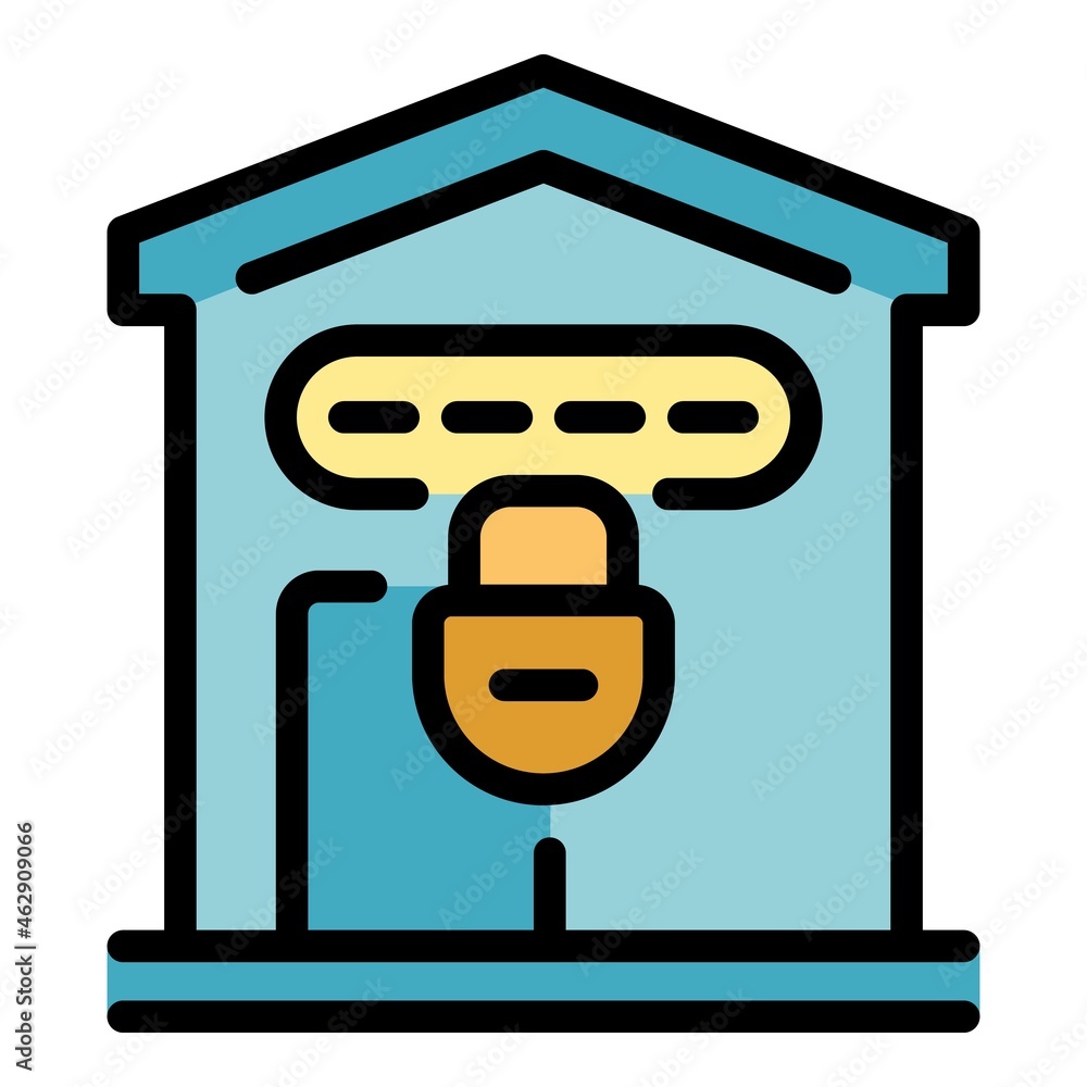Poster home password icon. outline home password vector icon color flat isolated
