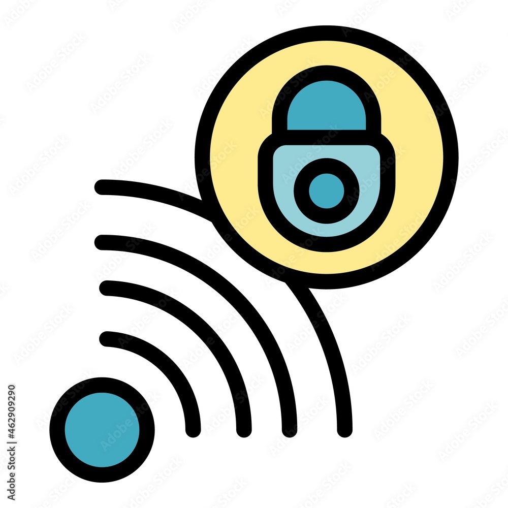 Aufkleber password wireless icon. outline password wireless vector icon color flat isolated