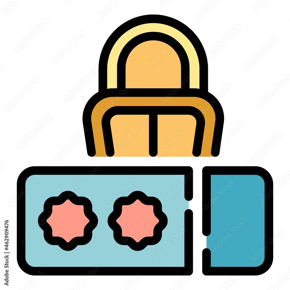 Poster secure password icon. outline secure password vector icon color flat isolated