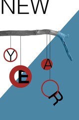 Collage New Year Card Bauhaus Style