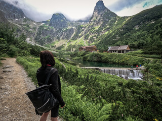 A view of the lake Zelene pleso in the High Tatras in Slovakia