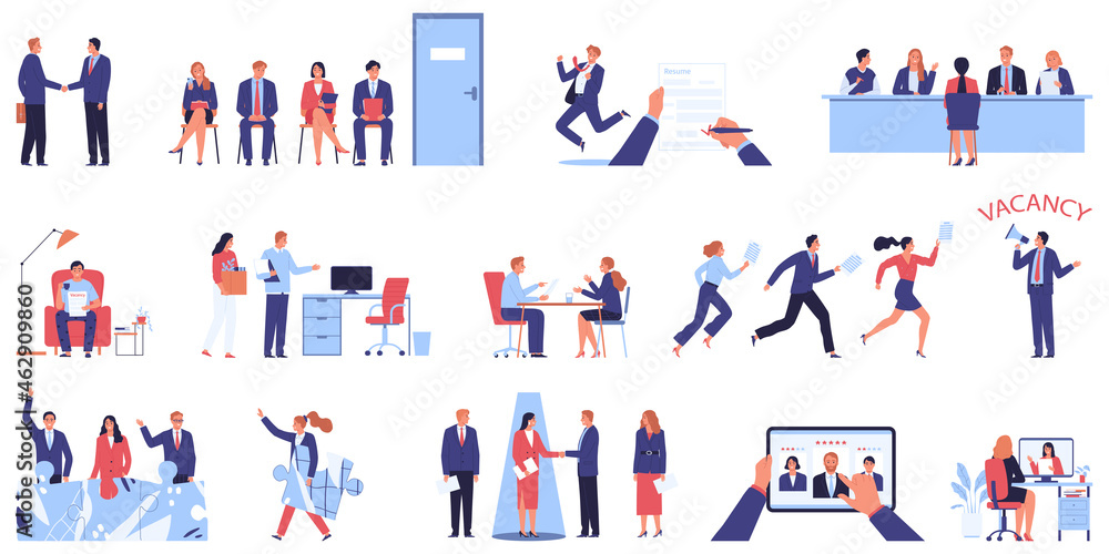 Wall mural Job Search HR Set