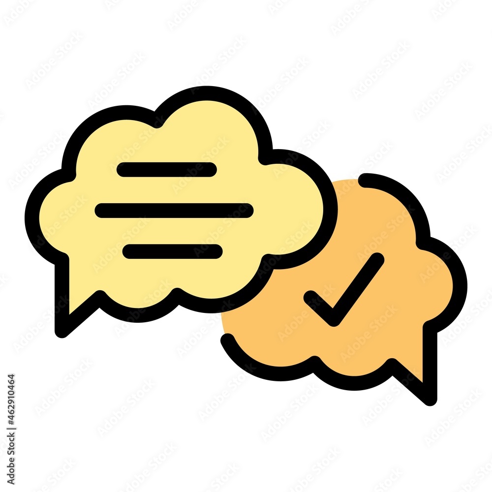 Poster security chat icon. outline security chat vector icon color flat isolated