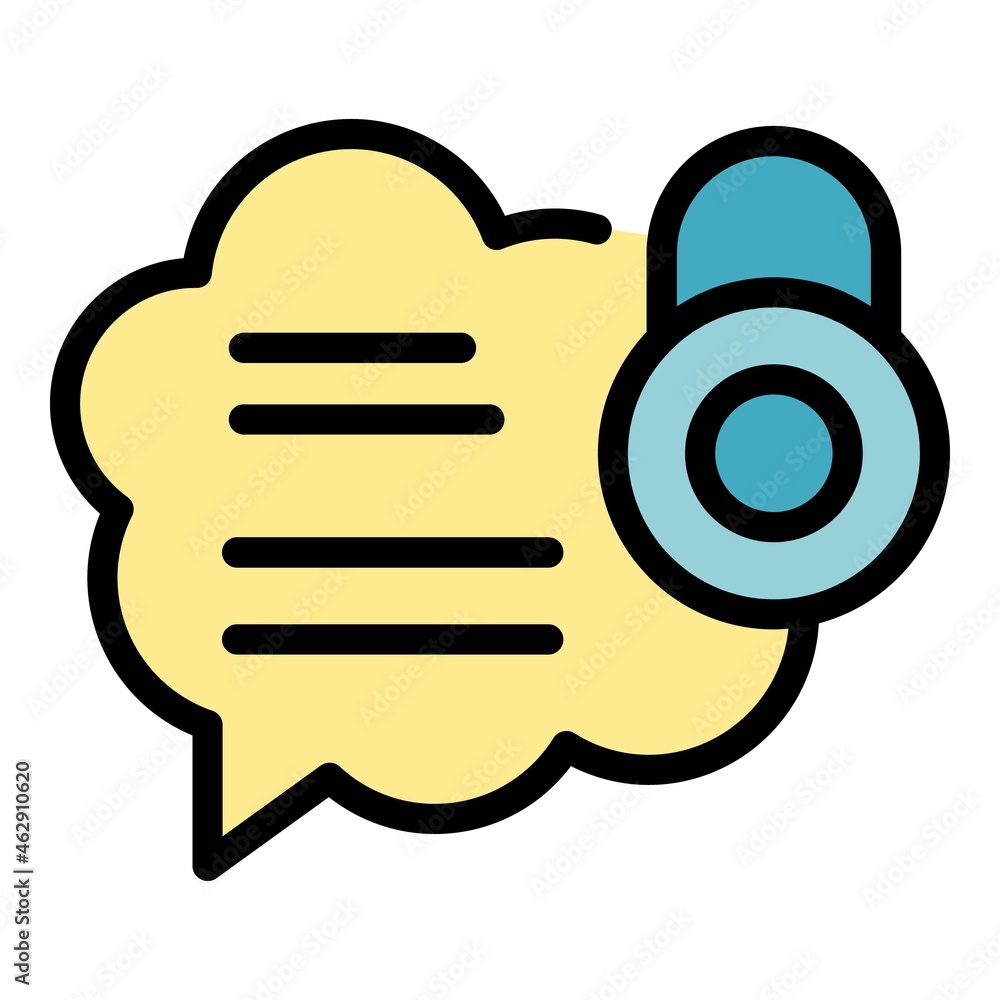 Poster secure chat icon. outline secure chat vector icon color flat isolated