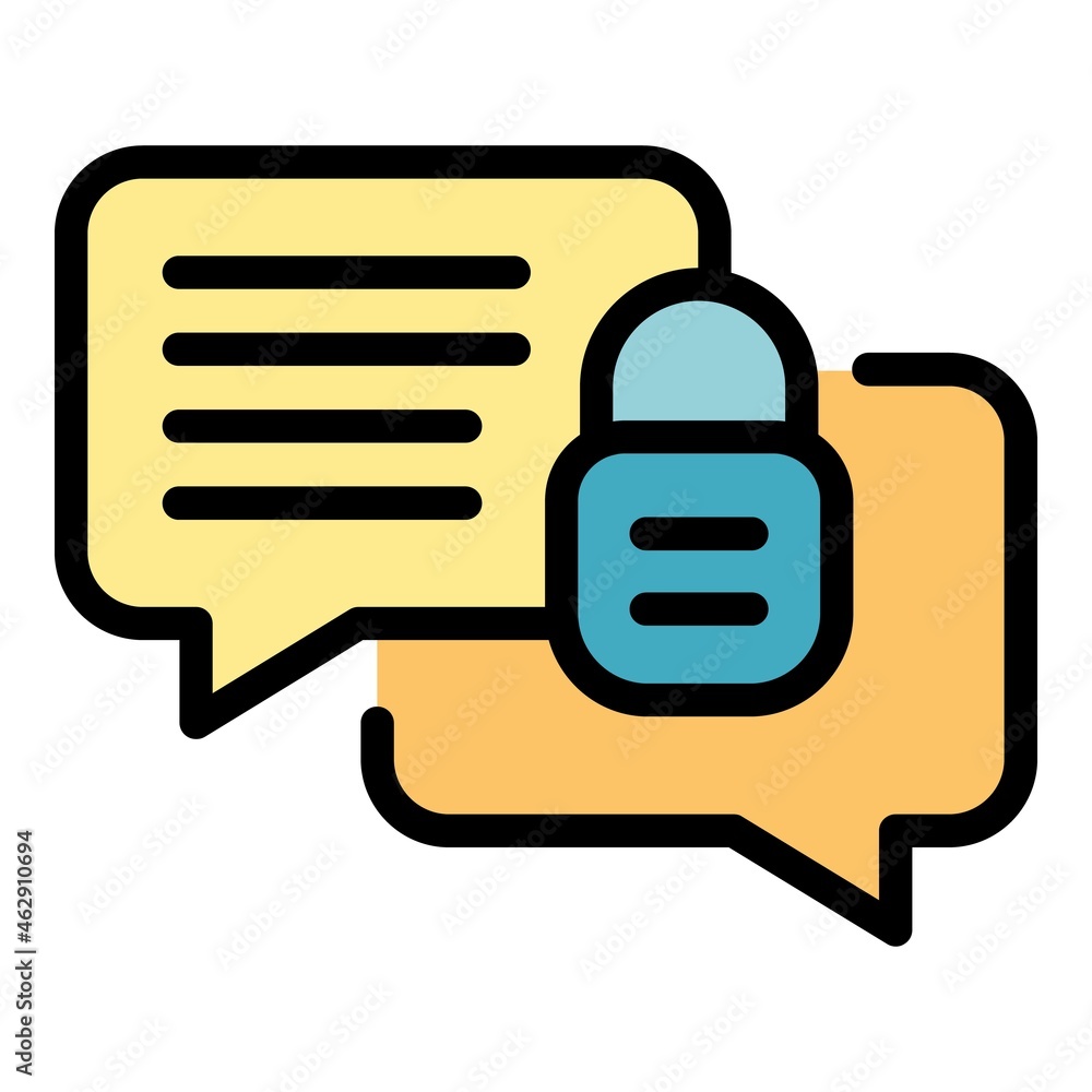 Aufkleber encrypted chat icon. outline encrypted chat vector icon color flat isolated