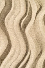 Foto op Plexiglas Minimalistic vertical textured sand art background with waves © TISHKOVA