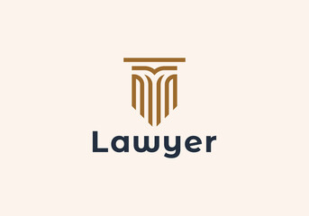 Pillar Vector Icon. Law Office Logo Template
