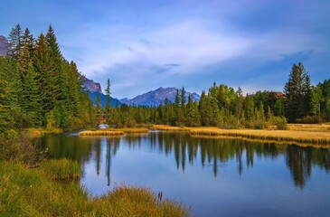 Blue Sky Over Canmore Mountains