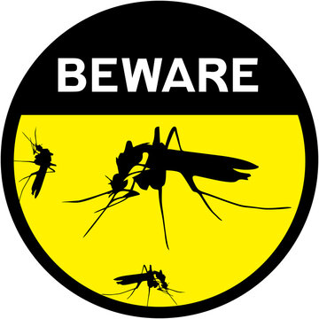 A sign that alerts : BEWARE OF MOSQUITO.ES. 