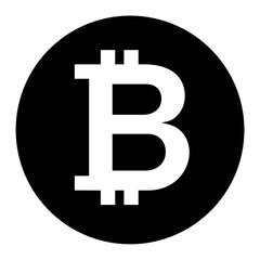 It is an illustration of bitcoin. The color is black.